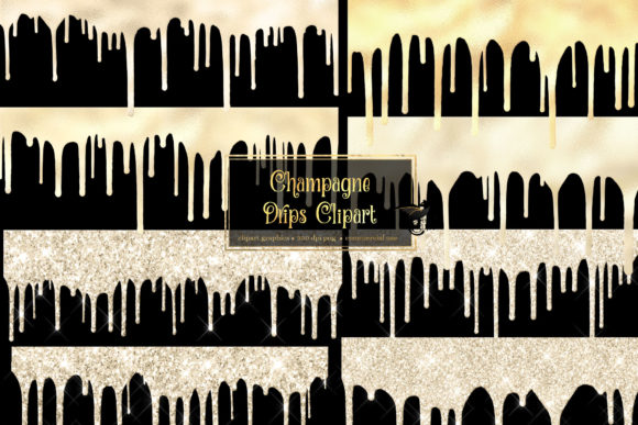 Elevate Your Designs with Champagne Drips Clipart