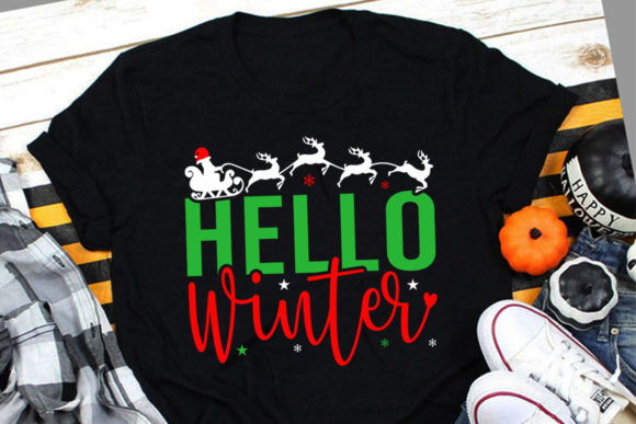 Elevate Your Holiday Merch: The Hello Winter SVG Christmas T-Shirt