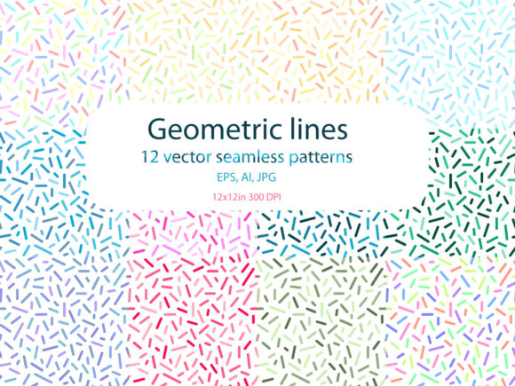 Geometric Lines: 12 Seamless Patterns for Modern Design