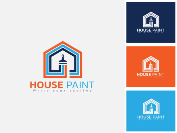 Minimal House Painting Logo Design: Clean Branding