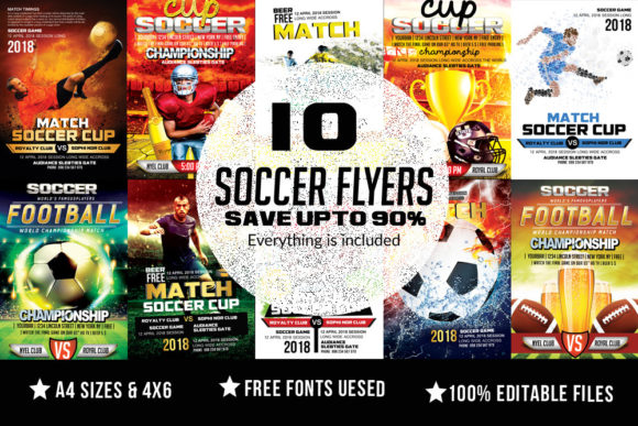 Score Big with the Soccer Match 10 Flyers Bundle