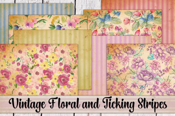 The Timeless Allure of Vintage Floral and Ticking Stripes Paper